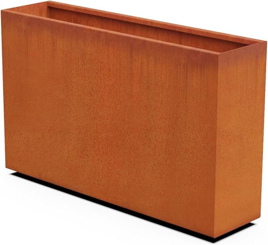Large Corten Steel Rectangular Planter – 4 FT Tall Corten Steel Planter Box (48x30) | Ideal for Privacy | Heavy Duty, Made in USA