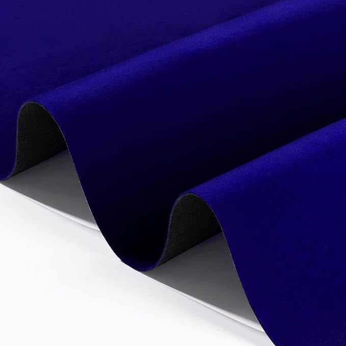 FunStick Sapphire Blue Fabric Wallpaper Peel and Stick Soft Velvet Fabrics by FunStick