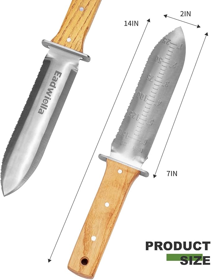 Hori Hori Trowel Knife Japanese Weeding Knife Garden Knife Tool with Sheath for Landscaping Digging, Dividing Plants, Planting Bulbs, Digging Out Weeds, Removing Rocks, Cutting Through Roots