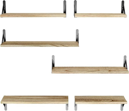 AMADA HOMEFURNISHING Long Wall Shelves, Rustic Farmhouse Style, Wood Floating - Image 8