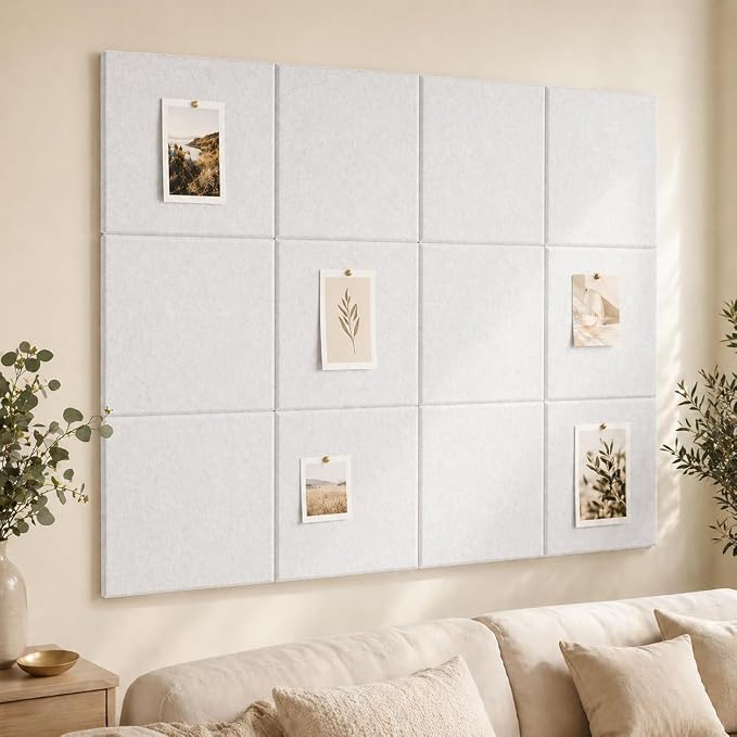 Large Cork Boards for Walls – 48" x 36" Self Adhesive Felt Wall Tiles by CreateYourIdealSpace