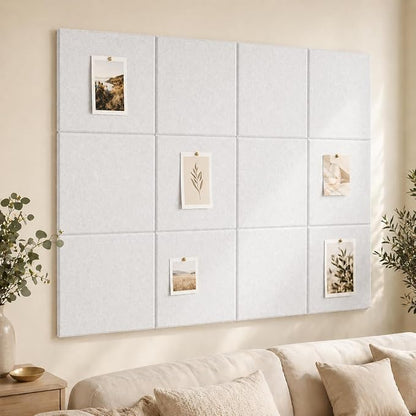 Large Cork Boards for Walls – 48" x 36" Self Adhesive Felt Wall Tiles by CreateYourIdealSpace