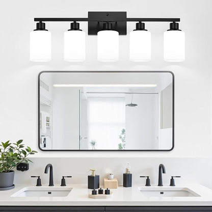 Indoi 5-Light Black Bathroom Vanity Light Fixture - Image 6