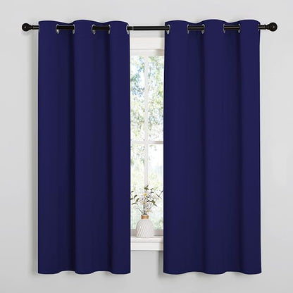 NICETOWN Navy Blue Blackout Curtains 48 inches Length by NICETOWN
