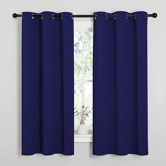 NICETOWN Navy Blue Blackout Curtains 40 inches Length by NICETOWN