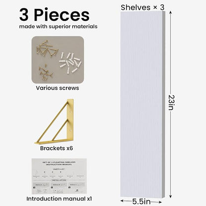 BAYKA Wall Shelves for Bedroom Decor, Floating Shelves for Living Room Kitchen - Image 2