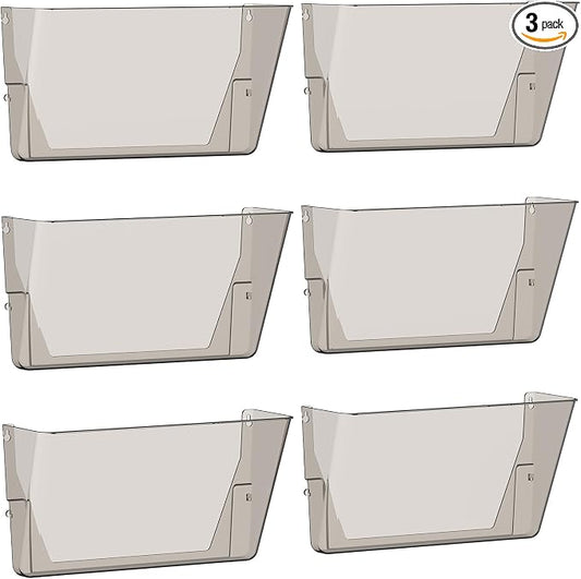 Gawerk Clear Acrylic Single Pocket, Plastic Hanging Wall Mount File Holder by Gawerk