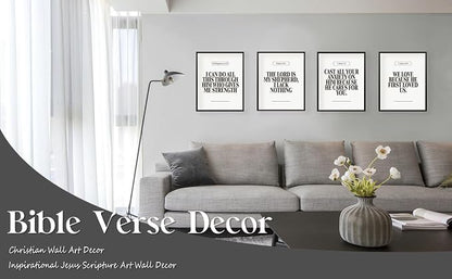Locomiss Black and White Christian Wall Art Decor Posters, Modern Bible Verse - Image 8