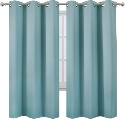 LEMOMO Stone Blue Thermal Blackout Curtains/42 x 72 Inch/Set of 2 Panels Room - Image 2