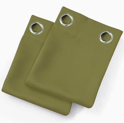 LEMOMO Blackout Curtains 52 x 90 Inch Long Olive Green Curtains Set of 2 Panels - Image 9