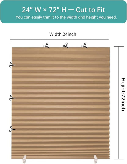 Changshade 12 Pack Temporary Shades, Pleated Paper Blinds - Image 3