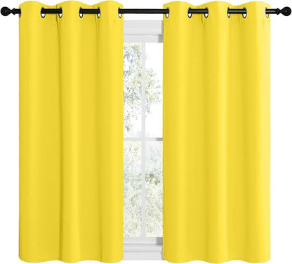 NICETOWN Bright Yellow Room Darkening Curtains - Image 2