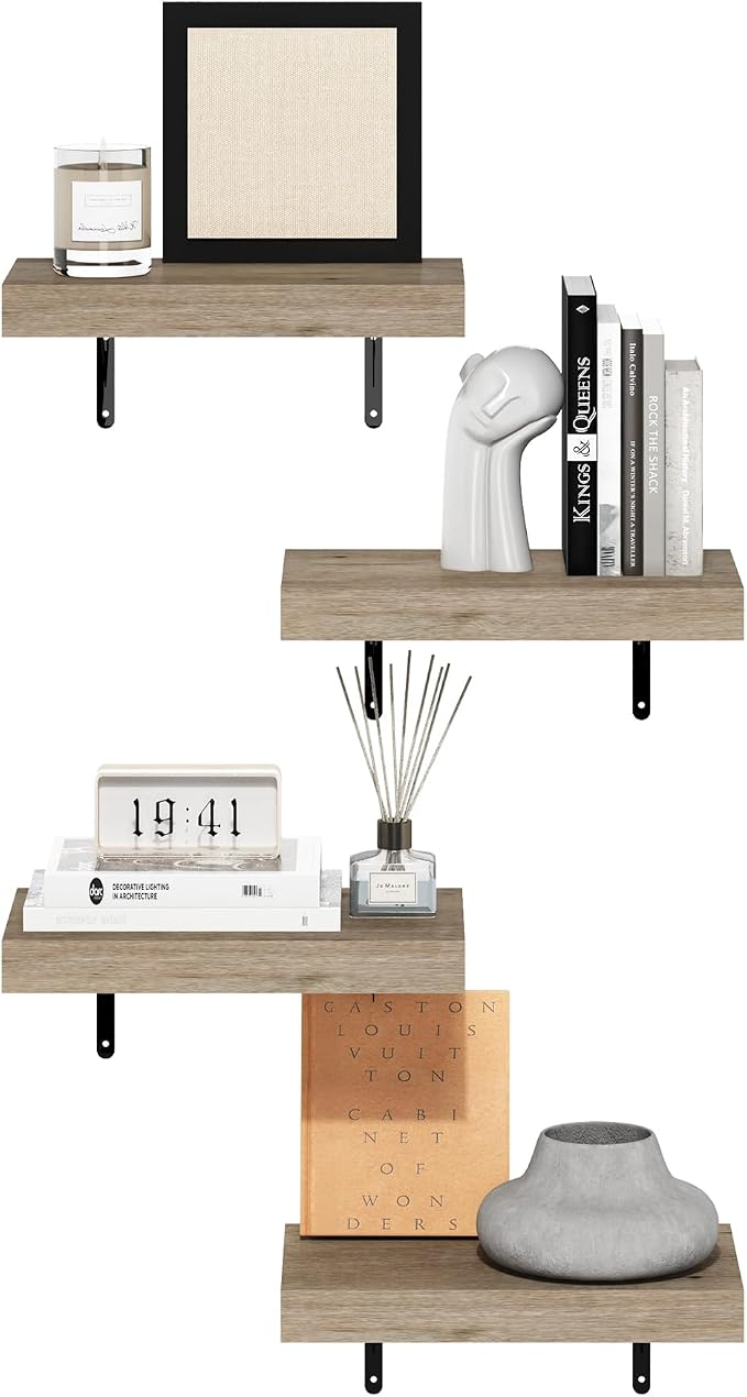 Furinno Tanna Floating Shelves for Wall Set of 4, 15-Inch Wall Shelf, Wall - Image 4