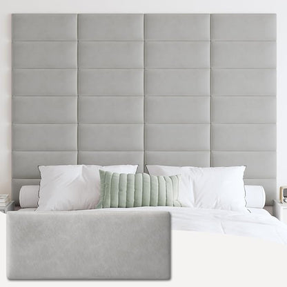 IFNOW Wall Mounted Upholstered Headboard King, 3D Peel and Stick Soundproof by IFNOW