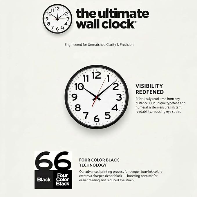 Ultimate Wall Clock | 14 Inch | Modern | Quartz | Analog | Home | Office | - Image 2