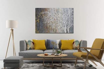 Yihui Arts White Birch Trees Painting 3D Canvas Art On Canvas Abstract Artwork - Image 7