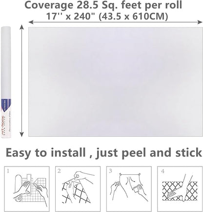 Arthome 17"x240" White Contact Paper, Peel and Stick Matte Wallpaper, Self - Image 7