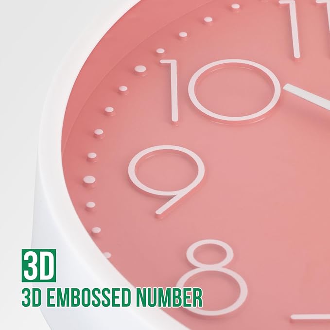Wall Clock 10 Inch Non-Ticking Silent Modern Simple Style Round Decor Clock - Image 6