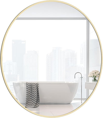WallBeyond 24 inch Round Mirror Gold Circle Wall Mirror by WallBeyond