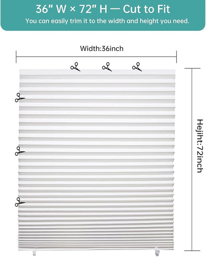 Changshade 12 Pack Temporary Shades, Pleated Paper Blinds - Image 3
