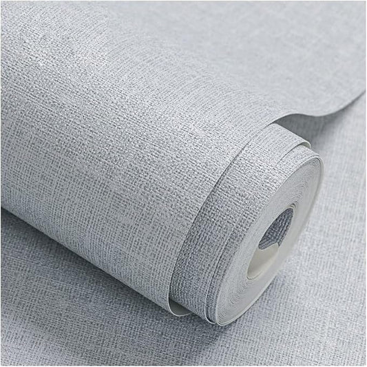 Fabric Peel and Stick Wallpaper Gray Faux Grasscloth Wallpaper Self-Adhesive by HellKitWallpaper