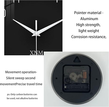 XNM Minimalist Wall Clocks for Living Room Glass Small Wall Clocks Battery - Image 9