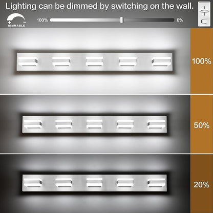 SOLFART 5 Light Bathroom Vanity Light Brushed Nickel Bathroom Vanity Light - Image 2