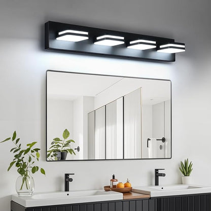 360° Rotate LED Bathroom Vanity Light Fixtures, 1600LM Acrylic Matte Black - Image 7