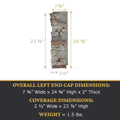 AZ Faux High-Density Polyurethane Faux Stone Interlocking Left Endcap - Image 3