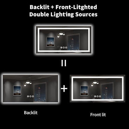 LOAAO 55X30 LED Bathroom Mirror - Image 7