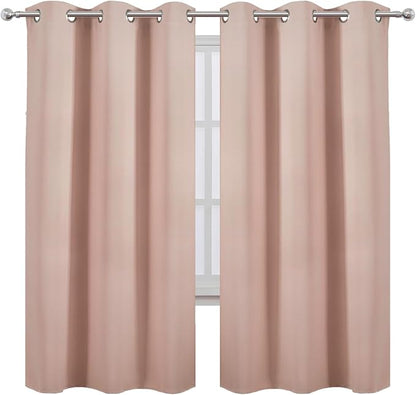 LEMOMO Blush Thermal Blackout Curtains/42 x 72 Inch/Set of 2 Panels Room - Image 2