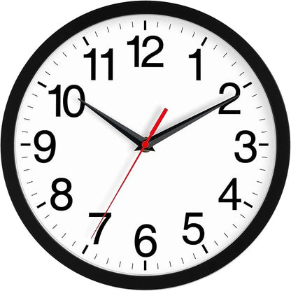 Rohioue Wall Clock Modern 10 Inch Black Battery Operated Silent Non Ticking by RohioueWallClock