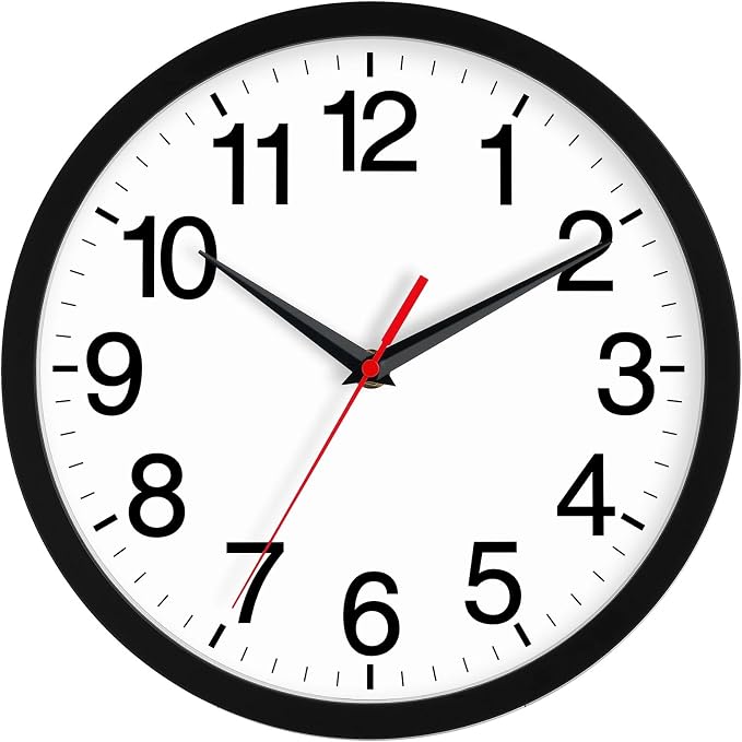 Rohioue 12 Inch Wall Clock Modern Battery Operated Silent Non Ticking Analog by RohioueWallClock