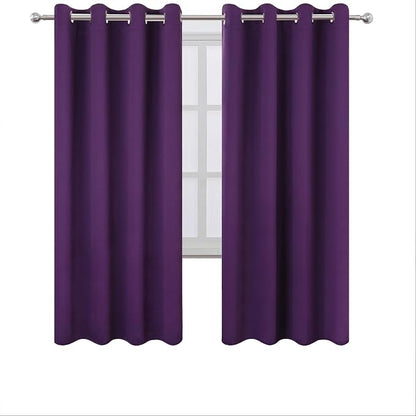 LEMOMO Blackout Curtains 66 x 72 Inch Long Purple Curtains Set of 2 Panels Room - Image 2