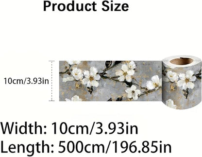 Cherry Blossom Wallpaper Border 196x4 Inch Peel and Stick Wall Border Gray - Image 9