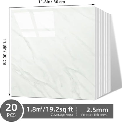 Vieshful 20pcs Peel and Stick Backsplash Tile，12"x12" Self Adhesive Marble Tile - Image 3