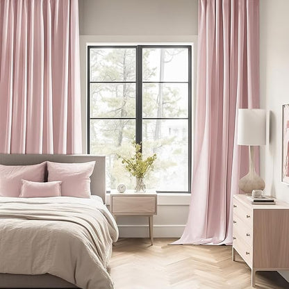 MIULEE Baby Pink Back Tab Blackout Curtains 84 Inch Length 2 Panels Set - Image 2