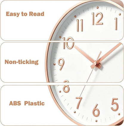 Mosewa Wall Clock 8 Inch, Battery Operated Silent Non-Ticking Modern Analog - Image 7