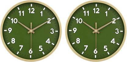 HIPPIH Wall Clock 2 Pack, 10 Inch Modern Wall Clocks Battery Operated, Non by HIPPIH
