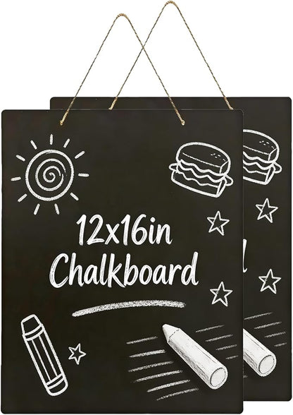 Hanging Chalkboard 12x16 Inch Double-Sided Chalkboard Sign Decorative by KOOLDE