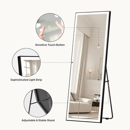 Kosmonia 71x24 Full Length Mirror, Dimmable 3 Color LED Light w/Light Memory - Image 4