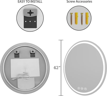 LED Bathroom Mirror 42 Inch Round Bathroom Mirror - Image 4