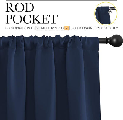 NICETOWN Navy Blue Blackout Curtains - Image 3