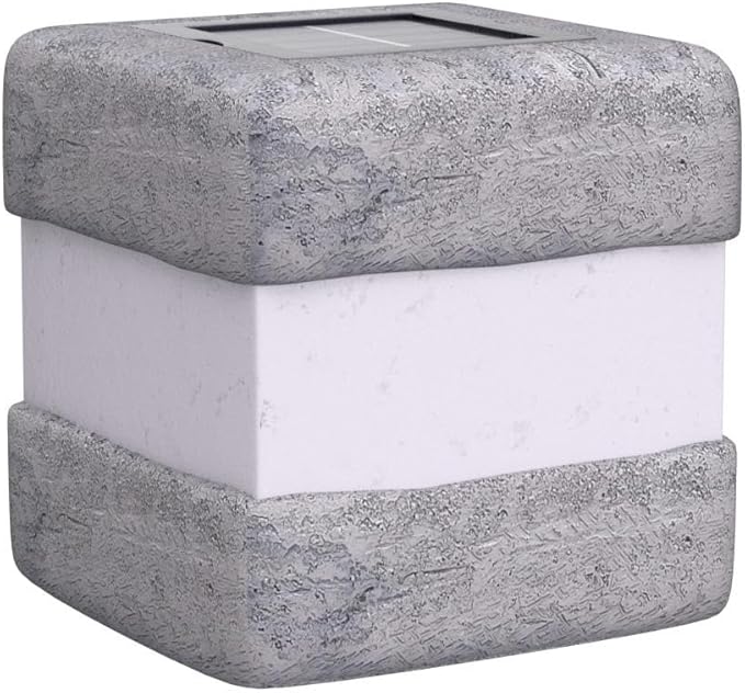 2 Pack Solar Garden Lights, Fake Rock Lights for Outdoor Pathway Yard, Solar Waterproof Decorative Rocks Lantern for Landscape Decor Gery