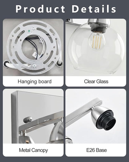 Bathroom Light Fixtures, 1-Light Silver Vanity Light - Image 5