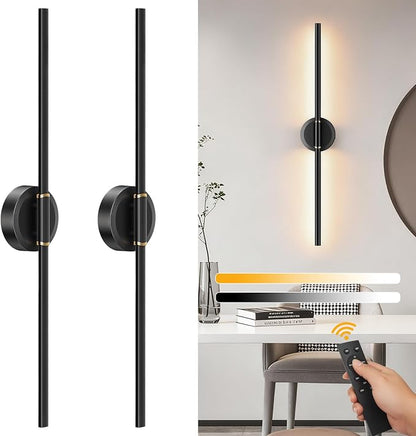 Battery Operated Wall Sconces Set of 2, Dimmable 8000mAh Rechargeable Wall by DEALGADGETS