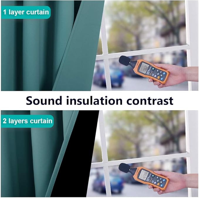 NICETOWN Blackout Curtains 80 inches Long, 2 Pieces, Sea Teal, Full Light - Image 4