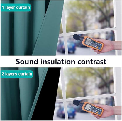 NICETOWN Blackout Curtains 80 inches Long, 2 Pieces, Sea Teal, Full Light - Image 4