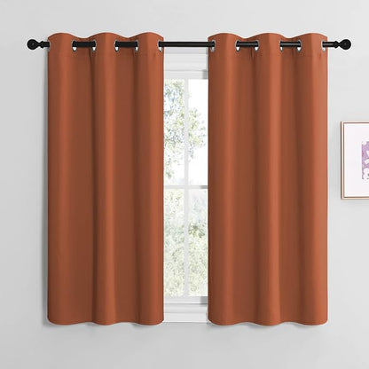 NICETOWN Bedroom Halloween Curtains 48 inches Long, Burnt Orange Privacy and by NICETOWN