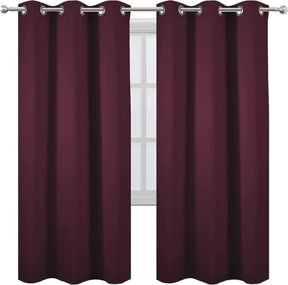 LEMOMO Burgundy Red Blackout Curtains/42 x 72 Inch/Set of 2 Panels Room - Image 2